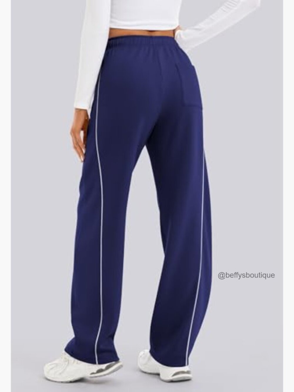 High Waist Barrel Sweatpants with Pockets Side Striped Y2K Joggers - Picture 3 of 7